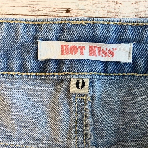 Hot Kiss High Rise Shortie Distressed Denim shorts - Picture 3 of 4
